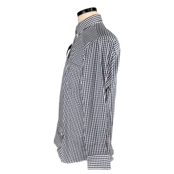 Kenneth Cole Reaction Mens Button-Up Black & White Checkered Non-Iron Shirt M - Picture 6 of 12